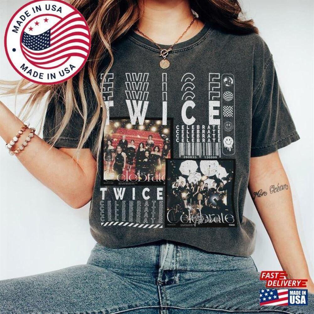 Twice Kpop Shirt Y2K Retro Tour Album Celebrate Unisex L2404K